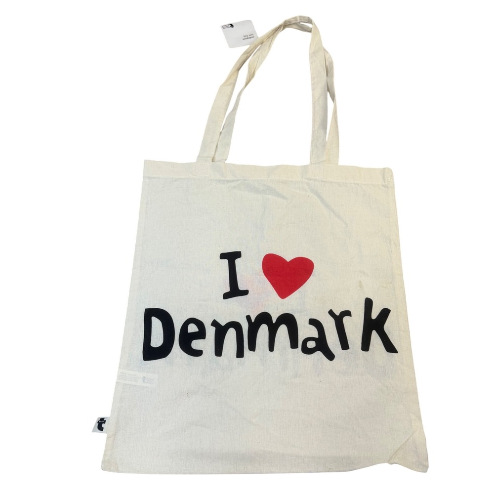Flying Tiger Copenhagen I Heart Denmark Tote Bag Cream Cotton Mulepose Souvenir